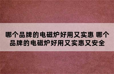 哪个品牌的电磁炉好用又实惠 哪个品牌的电磁炉好用又实惠又安全